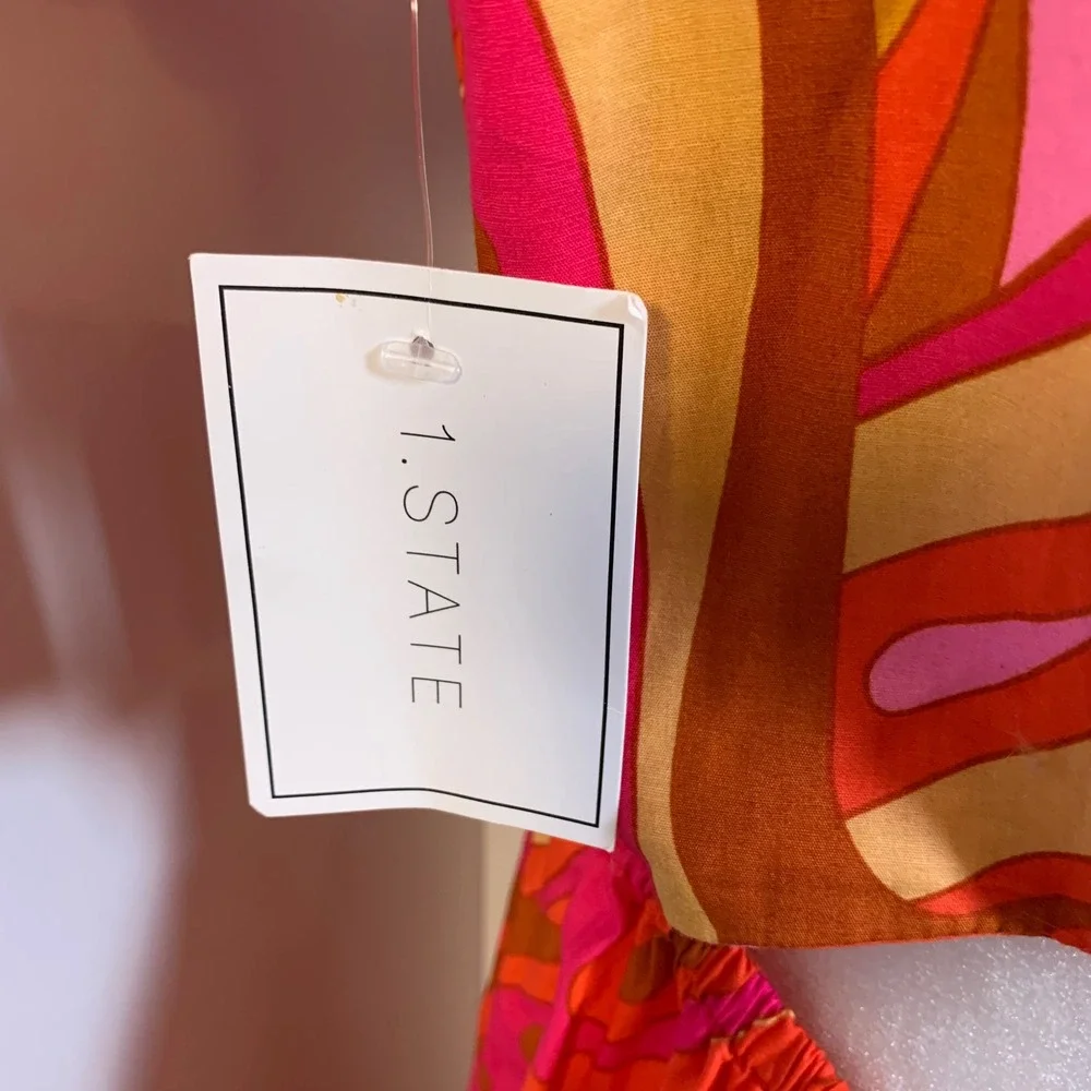 NWT 1. State Maxi Dress Cutout Back Pink Orange Retro P
Puff Sleeve Women L Boho - Picture 9 of 13